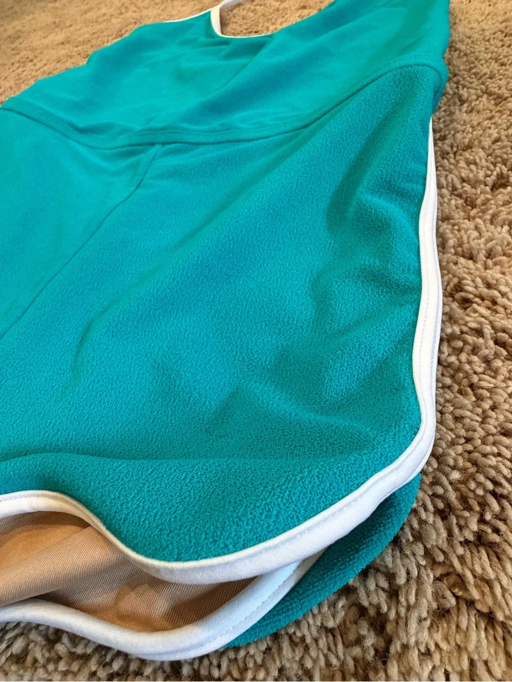 New small 4 free people gnash towelling one piece swimsuit teal white halter - Picture 9 of 16